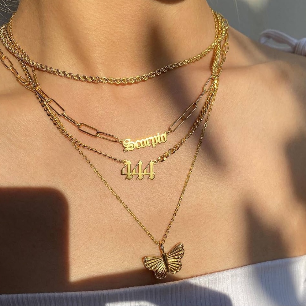 18k Gold Plated 444 Curb Chain Necklace